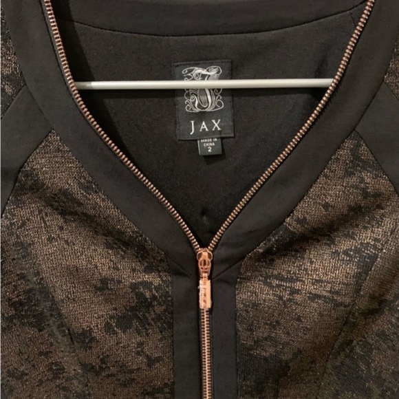 Jax Missy Sheath Dress in Metallic Black & Rose Gold NWT - Picture 7 of 8